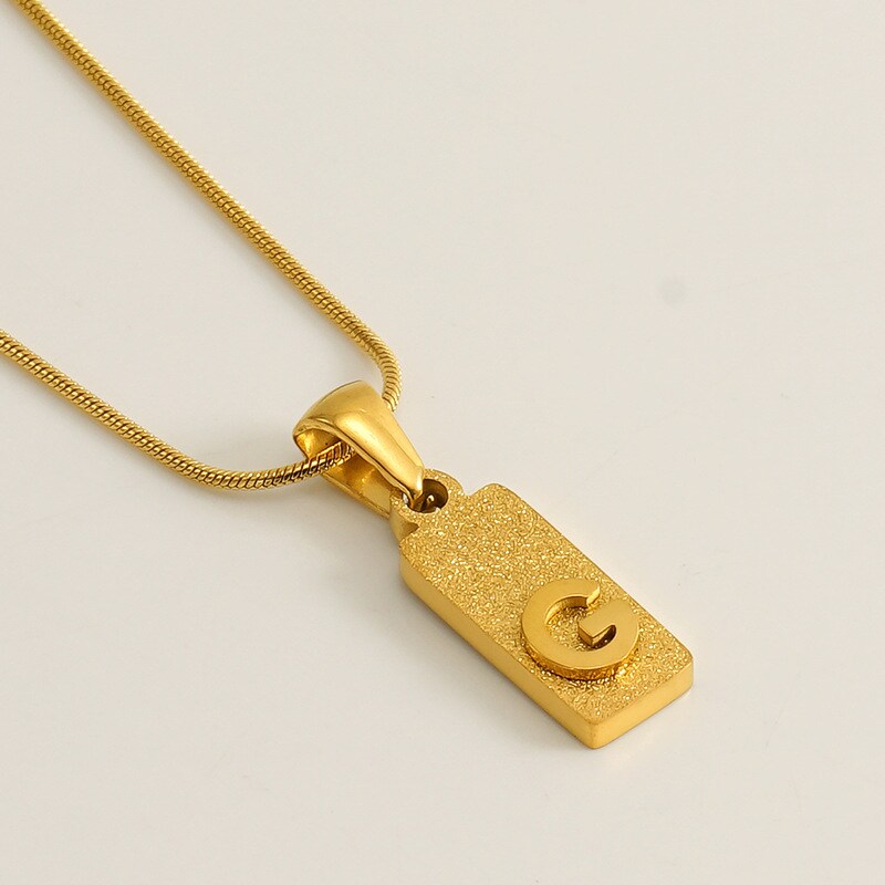 Gold color / 1 Piece Simple Series Hip-Pop/Rock Letter G Stainless Steel 18K Gold Plated Unisex Pendant Necklaces Picture7